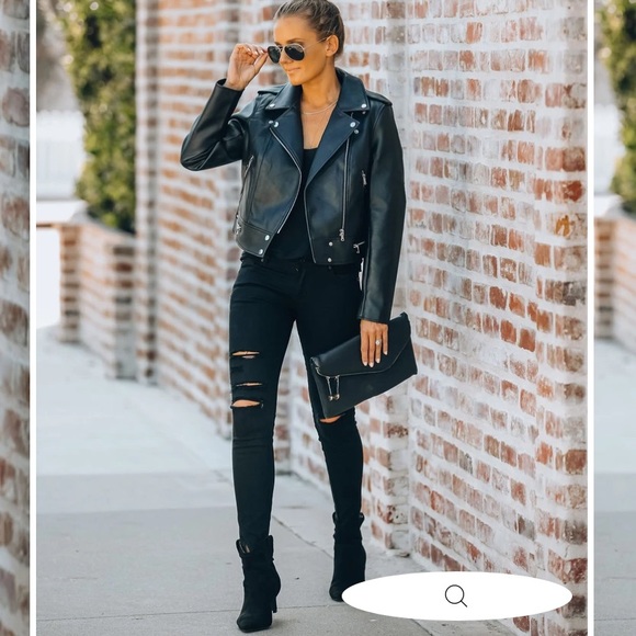 Vici Gramercy pocketed faux leather Moto jacket - Picture 7 of 9